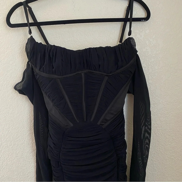 House of CB Freyja black gathered‎ corset dress size XS - Picture 4 of 15